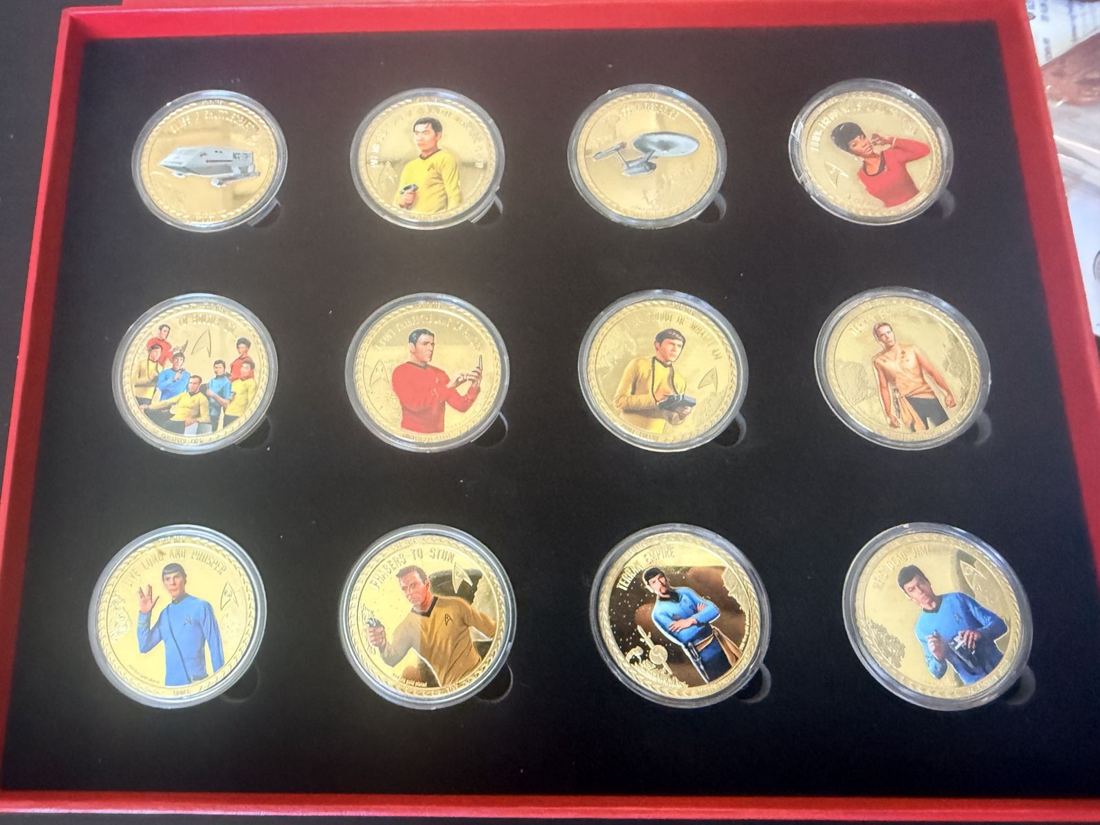 Star Trek 2015 Samoa Gold ( Gold Plated)  Gilt Coin Set Complete 12 Coin Collection Kirk Spock Enterprise