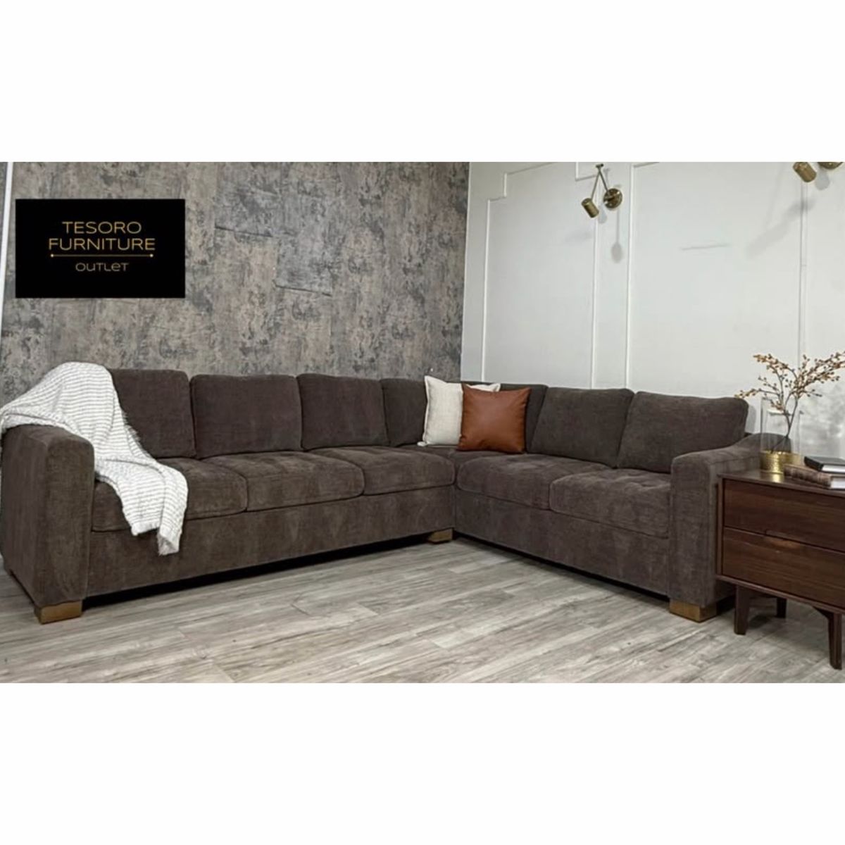 MODERN BROWN SECTIONAL WE OFFER DELIVERY