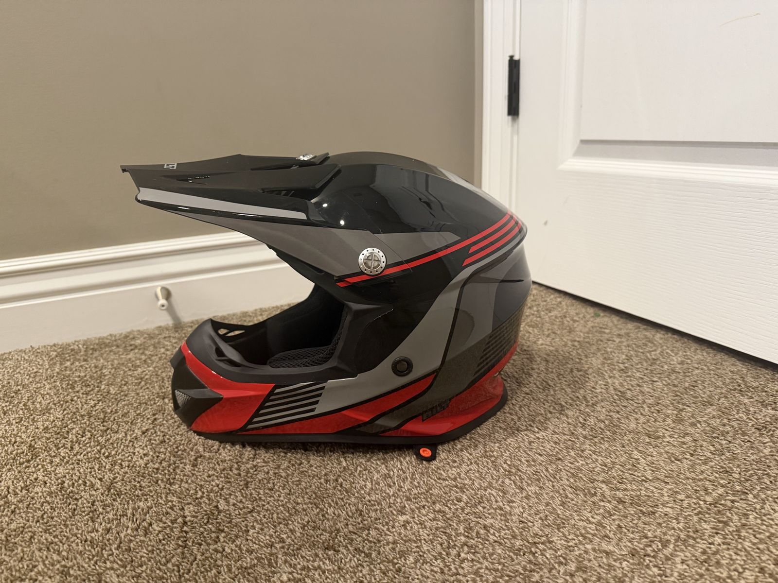 Bilt Cyclone Off-Road Helmet Youth- Black/Red/Gray - Motocross/Dirt Bike