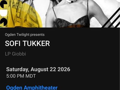 1 GA SOFI TUKKER with LP Giobbi at Ogden Amphitheater - August 22, 2026