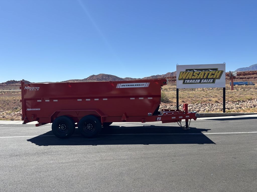 2027 PJ Trailers Red 7x16 Heavy Duty Telescopic Du