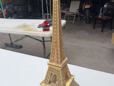 Eiffel Tower Replica Gold Figurine - Detailed Metal Souvenir Statue