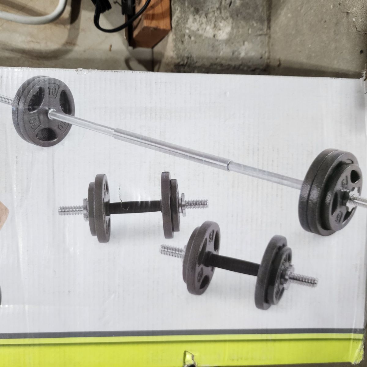 Athletic Works 100-LB Cast Iron Weight Set with Barbell & Dumbbells