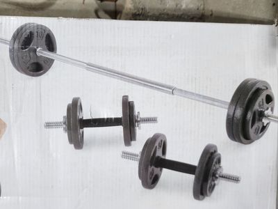 Athletic Works 100-LB Cast Iron Weight Set with Barbell & Dumbbells