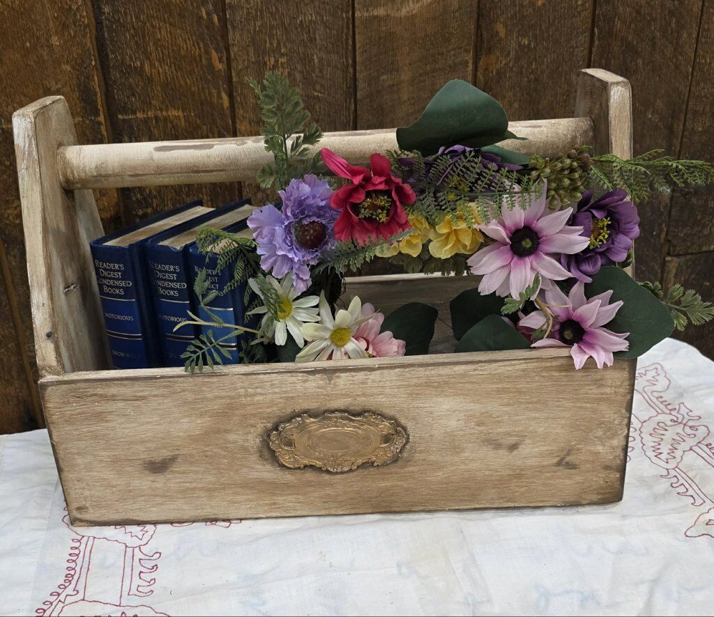 Beautiful hand made farmhouse wooden tote