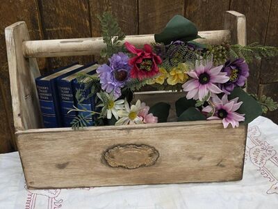 Beautiful hand made farmhouse wooden tote