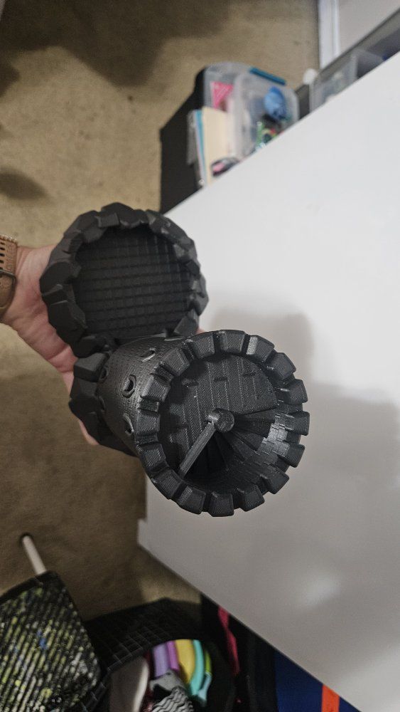 Handmade Black 3D Printed Dice Tower for Tabletop RPG Gaming with Dice Tray