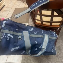 DAVIDOFF blue Camo duffle bag