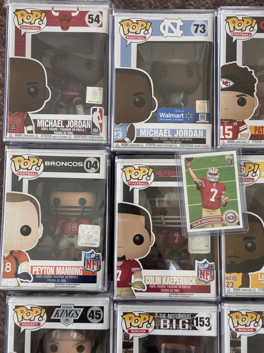 Funko Pops - 20 Funko’s all in hard cases. Sports stars, rap stars, tv stars
