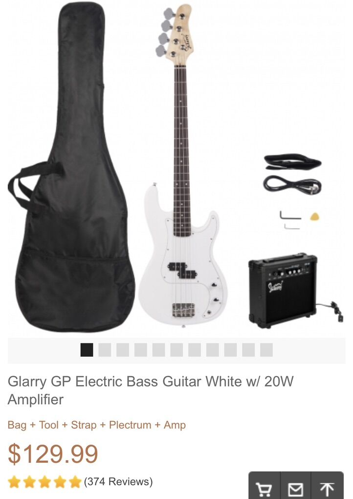 Glarry Bass Guitar With Amp