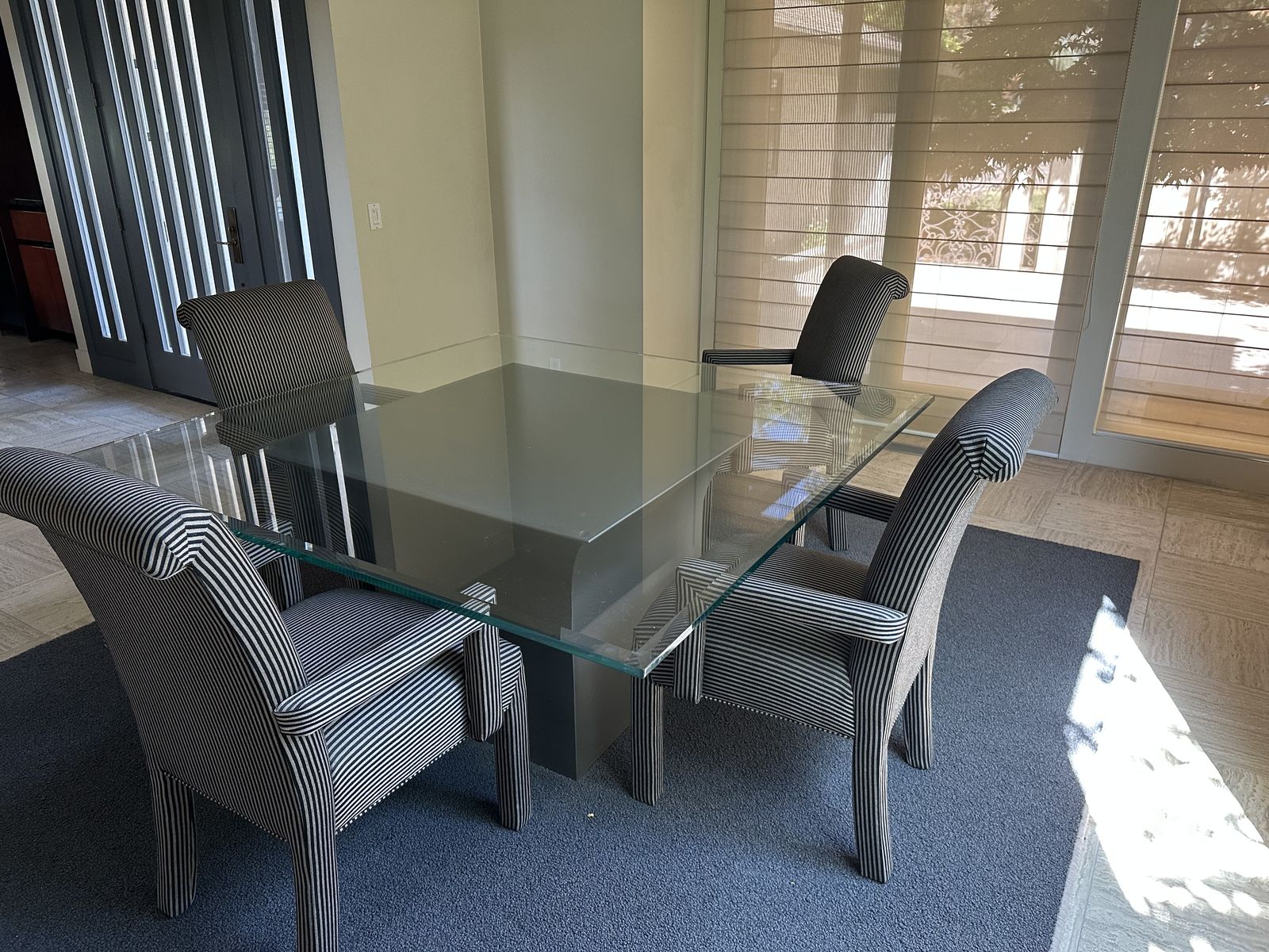 Glass table and 4 chairs