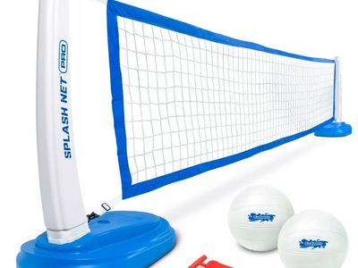 GoSports Splash Net PRO Pool Volleyball Set - Adjustable 15ft Net with Weighted Bases & 2 Balls