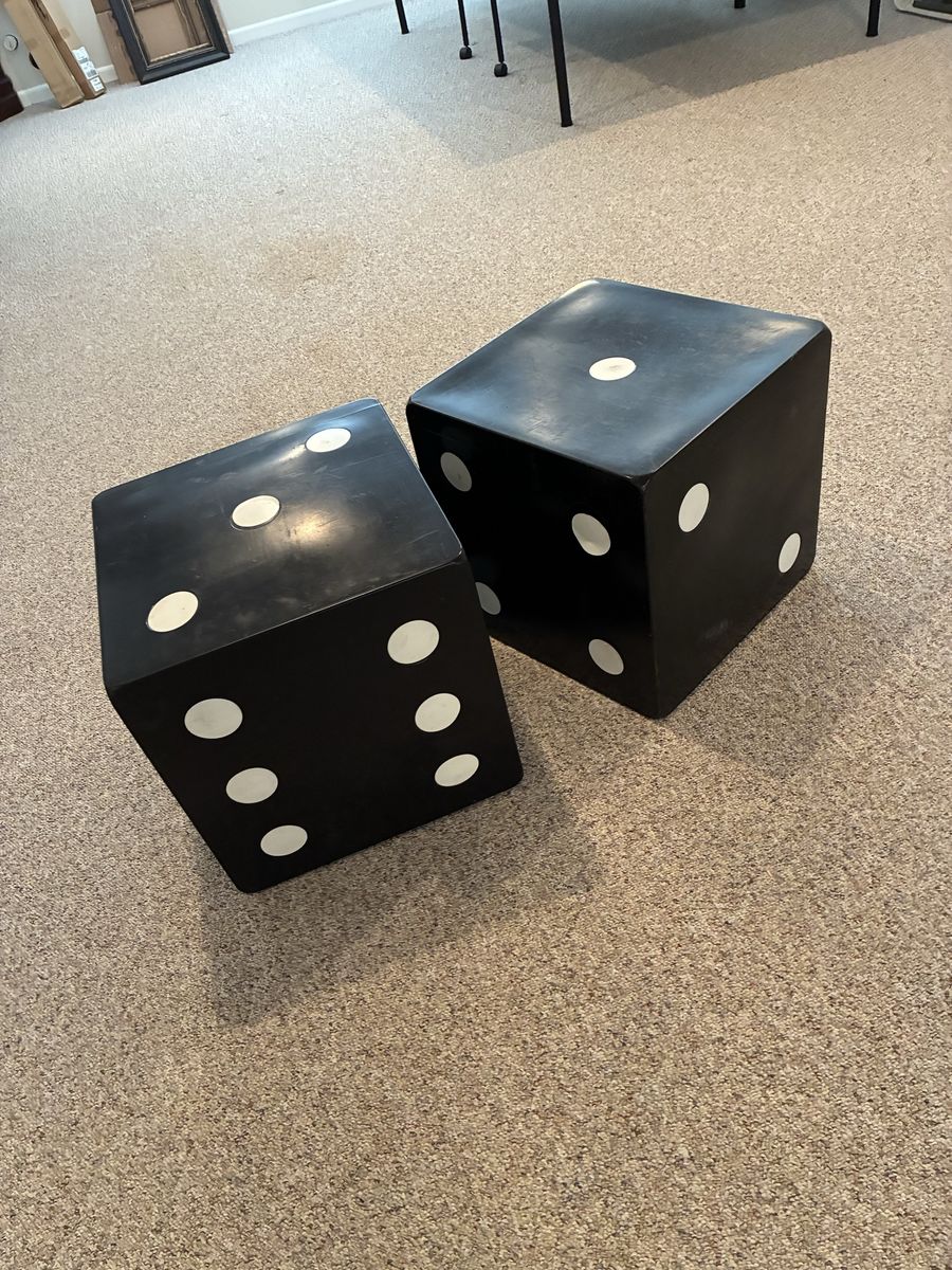 Pair of Large Dice Cubes - night stands or end tables - Unique Home Decor/Furniture