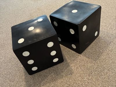 Pair of Large Dice Cubes - night stands or end tables - Unique Home Decor/Furniture
