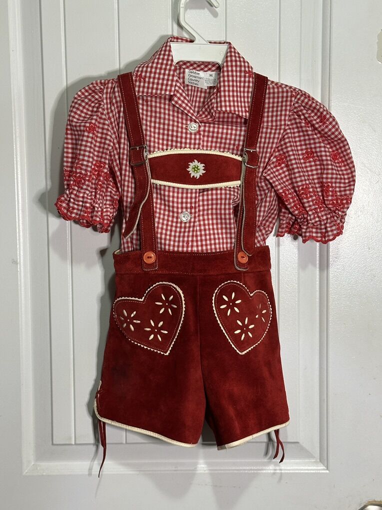 GIRLS KIDS AUTHENTIC GERMAN LEATHER LEDERHOSEN