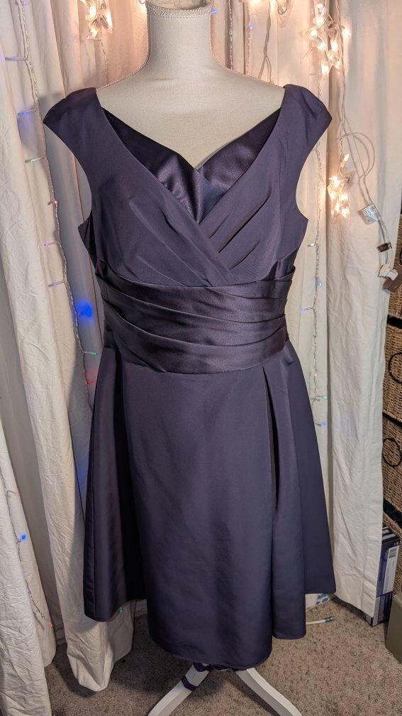 David Bridal Purple Satin Dress size 14 (check mea