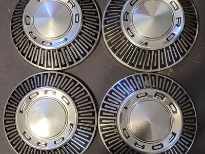 Vintage 1965 1966 Ford Dog Dish Hubcaps 10.25" ID Set of 4 OEM Galaxie Bronco
