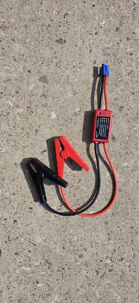 Jump Starter Clamps with Indicator Lights - Red/Black, Universal Fit