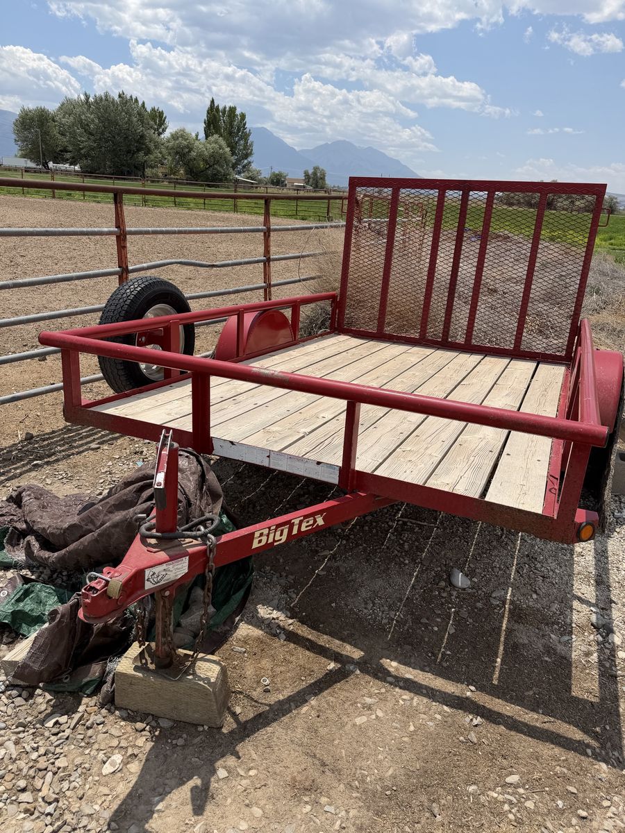 Big Tex 35SA Single Axle Utility Trailer with Rear Ramp Gate and Spare Tire