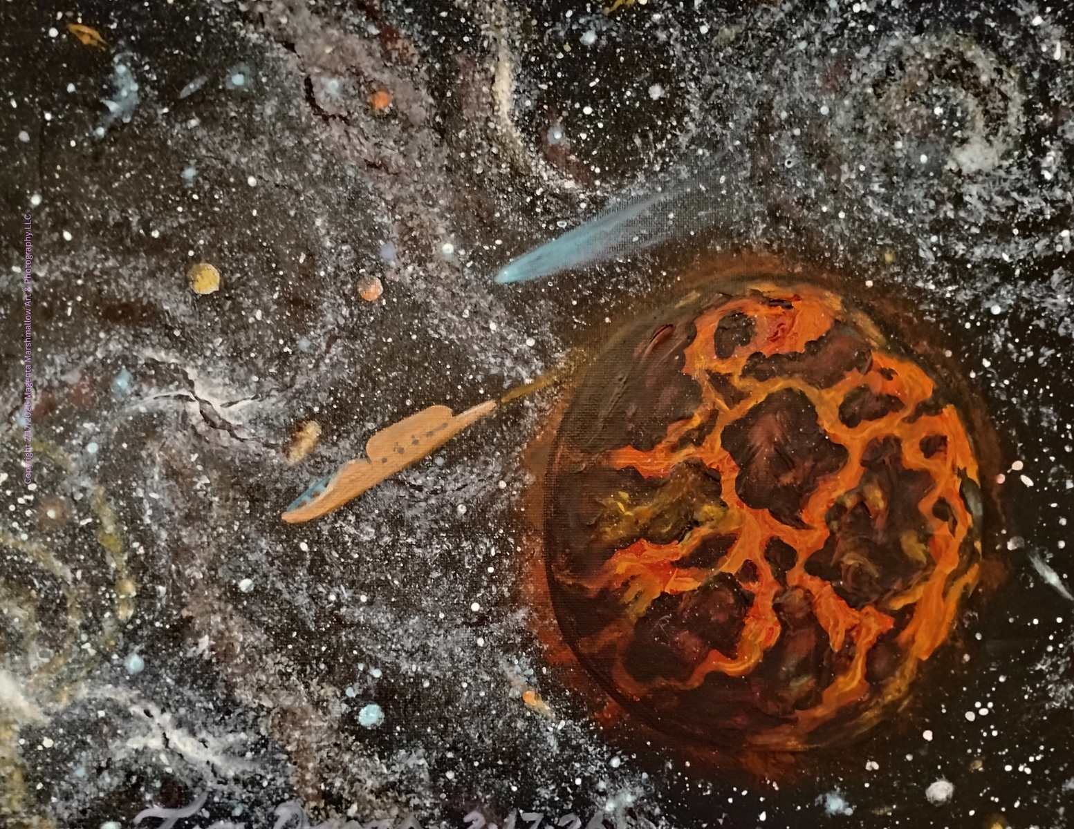Molten planet cools down - Fleece Blanket