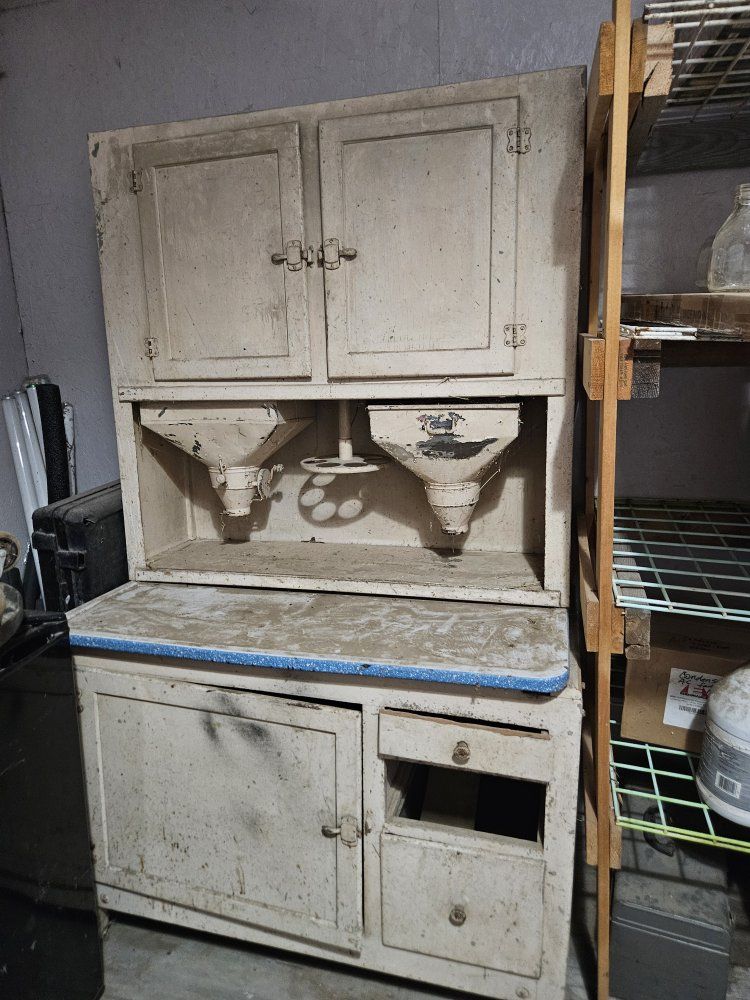 Vintage Industrial Hoosier Cabinet with  suger & flour Dispenser