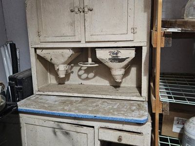 Vintage Industrial Hoosier Cabinet with suger & flour Dispenser