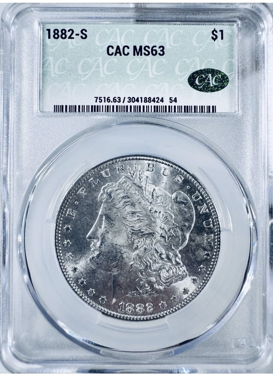 1882-S Morgan Dollar $1 CAC MS63 Uncirculated San Francisco Certified