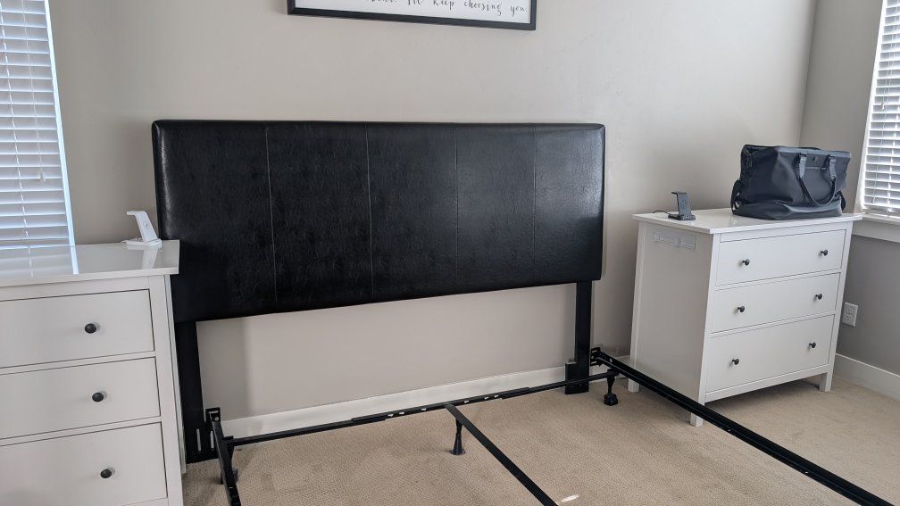 Headboard, Frame and 2 twin box springs