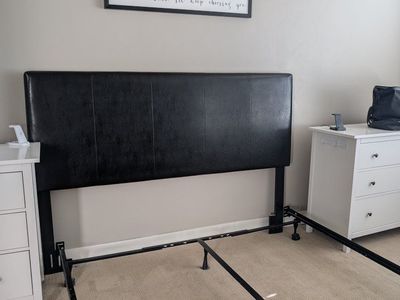Headboard, Frame and 2 twin box springs