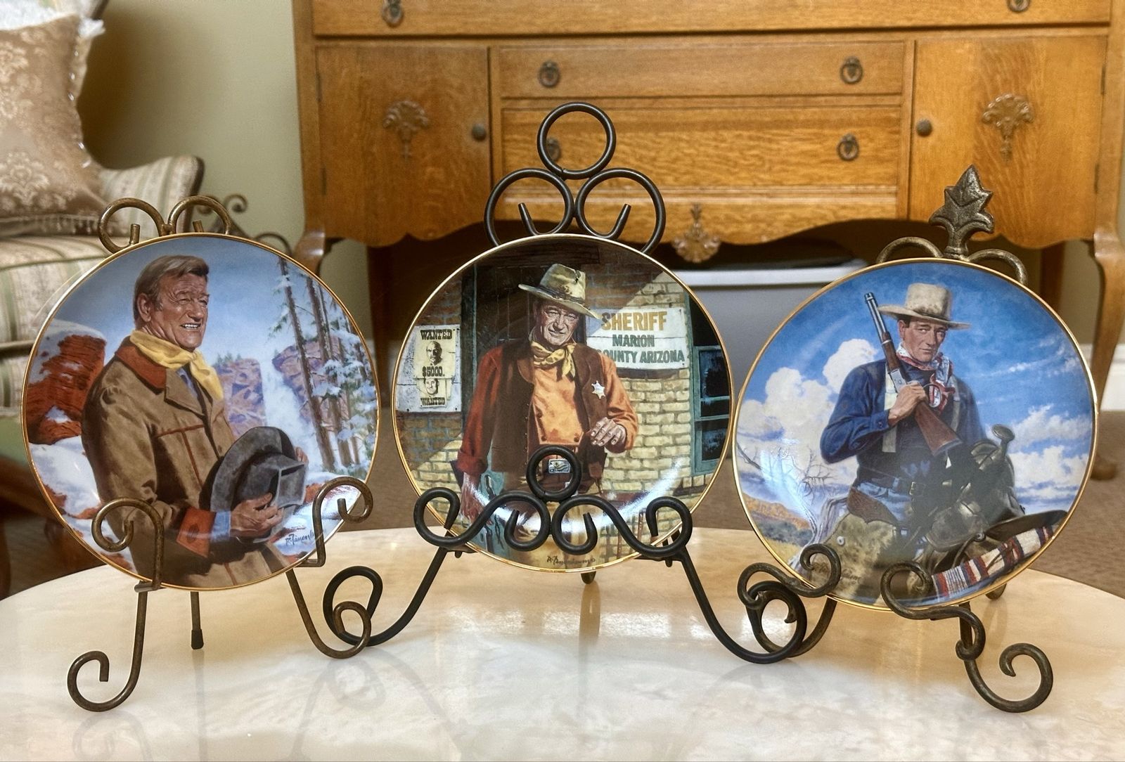 Set of Franklin Mint John Wayne Collector Plates