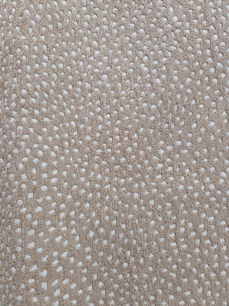Fabric - Light Beige with White Polka Dots - Textured Upholstery/Craft Material