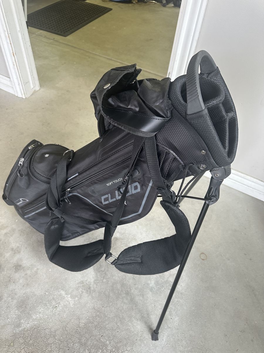 Golf Cloud Dry Design Stand Bag Black Lightweight with Shoulder Strap