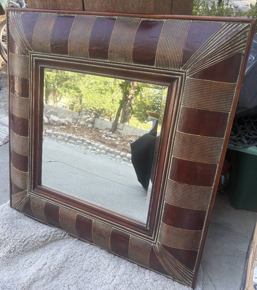 framed mirror 4' x 4'