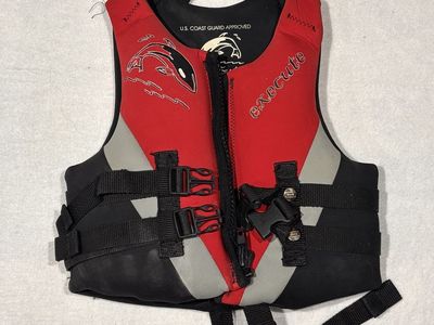 Lot of 2 Child Life Jackets: Execute Red Orca & HO Sports Blue (30-50 lbs) USCG Approved