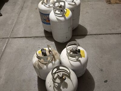 Empty Propane Tanks – 3x 30lb + 3x 15lb