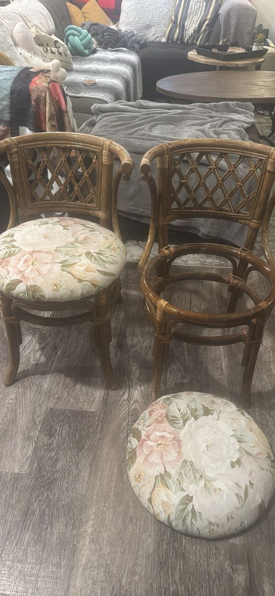 Antique Bamboo, Wicker Chairs