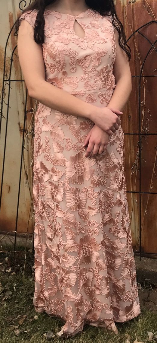 Alex Evenings Pink Floral Embroidered Formal Dress Size 10