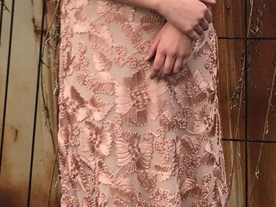 Alex Evenings Pink Floral Embroidered Formal Dress Size 10