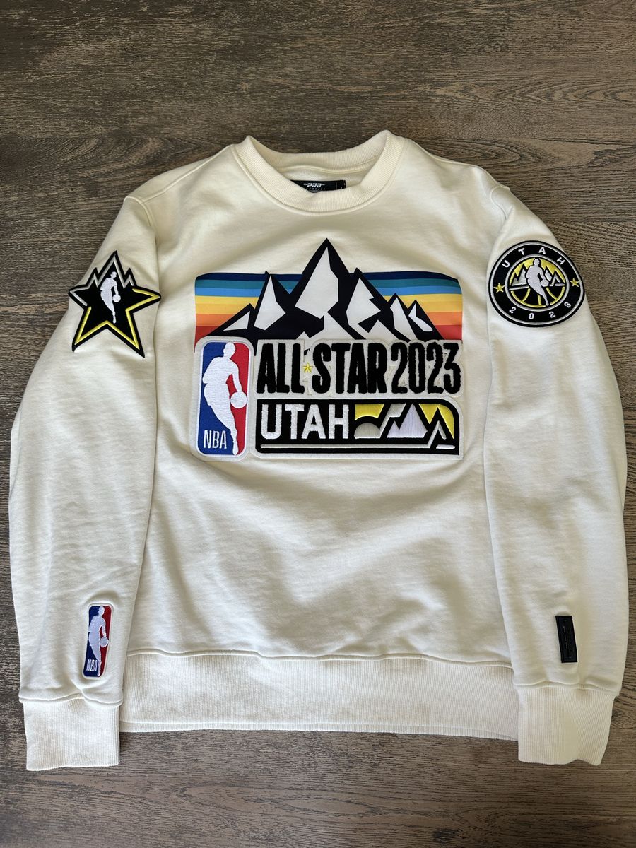 NBA All-Star 2023 Utah Pro Standard Cream Crewneck Sweatshirt - Size Large, 100% Cotton