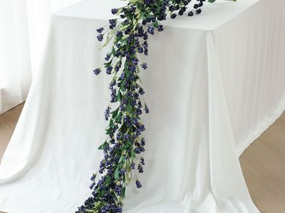 New! 2 for $25 Mizii Blue Artificial Flower Garland 6FT Fake Wildflower Floral Garland Hanging Vines Spring Summer Flowers Decor