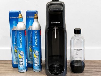 SodaStream Sparkling Water Maker with 5 Refillable CO2 Cylinders and Bottle