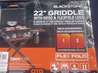 NEW Blackstone 22 Inch 2 Burner Grill with Flexfold Legs and Hood