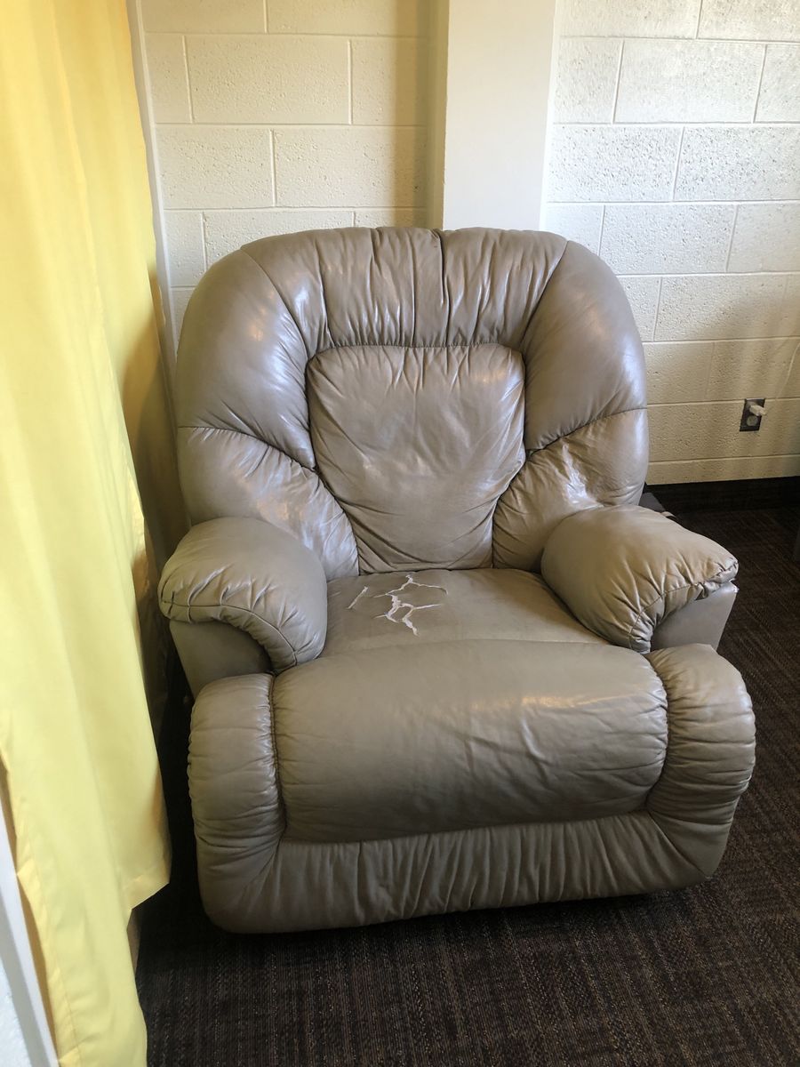 Used Beige Recliner - Manual Reclining Armchair