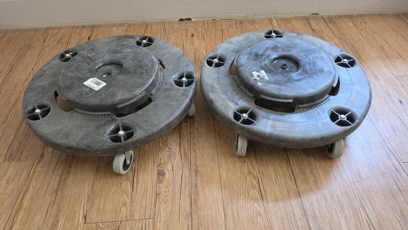 Pair of Round Dolly Movers with Wheels - Heavy Duty Moving Tools, Dark Gray