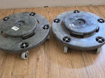 Pair of Round Dolly Movers with Wheels - Heavy Duty Moving Tools, Dark Gray