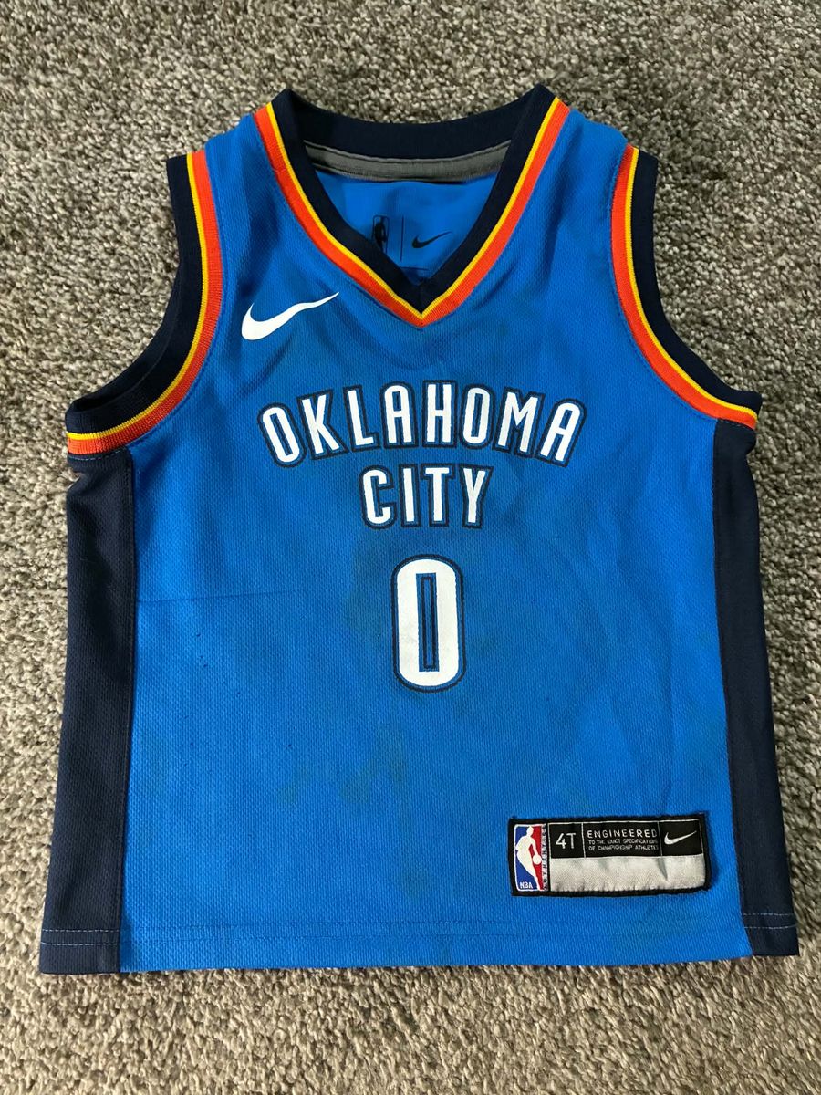 Nike OKC #0 Russel Westbrook 2018 Icon Edition Basketball Jersey 4T