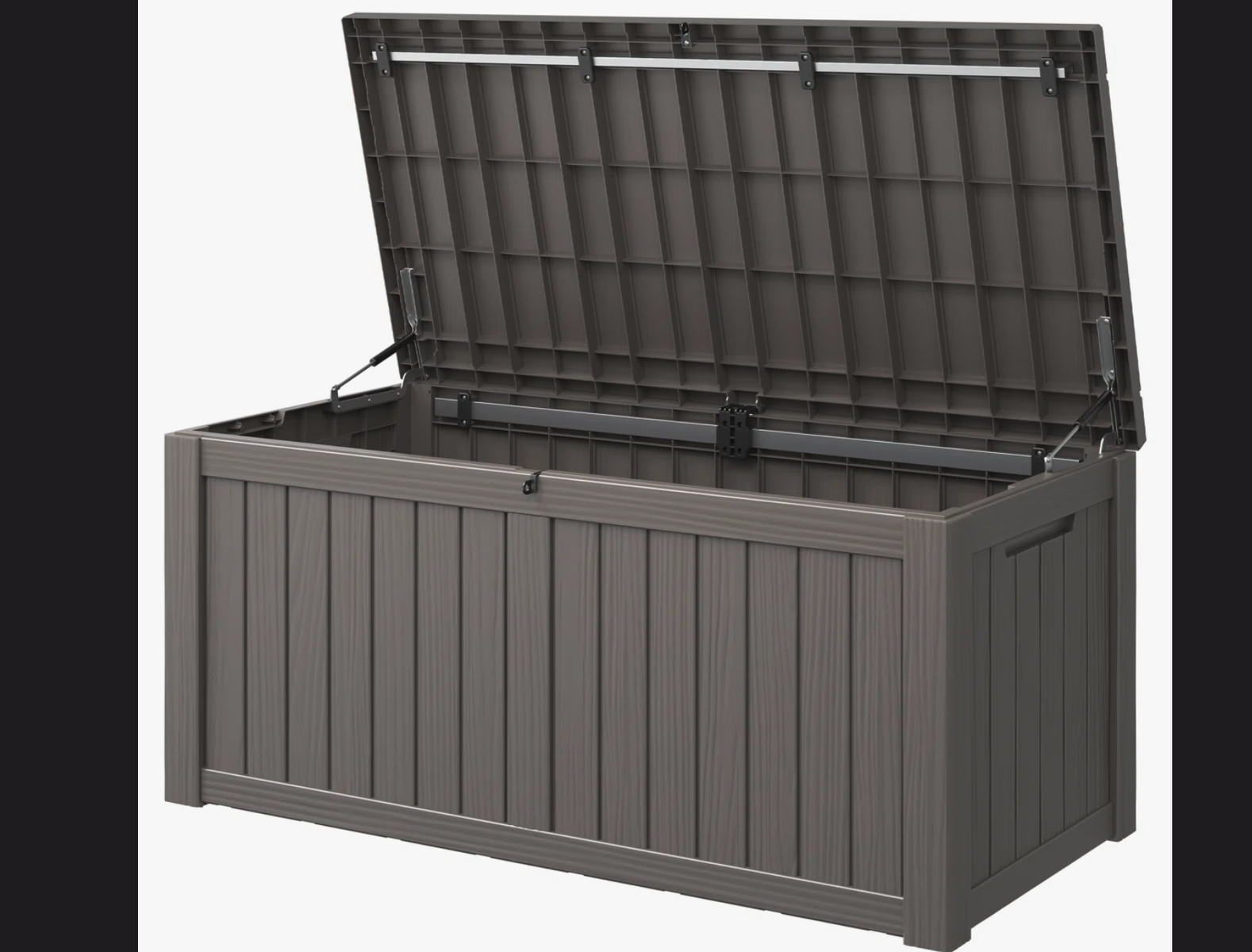 New in Box 150 Gallon Large Resin Deck Box, Storage Waterproof Boxes Lockable Lid