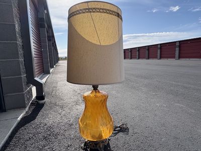 Beautiful Vintage mid century glass lamps. Amber, red. Retro Hollywood regency MCM EF EF