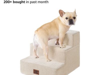 EHEYCIGA 3-Step Dog Stairs for Small Dogs and Cats - green (13.5" H)