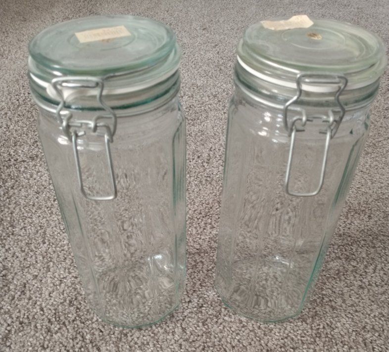 Set Of 2 Glass Storage Jars  $8 Each